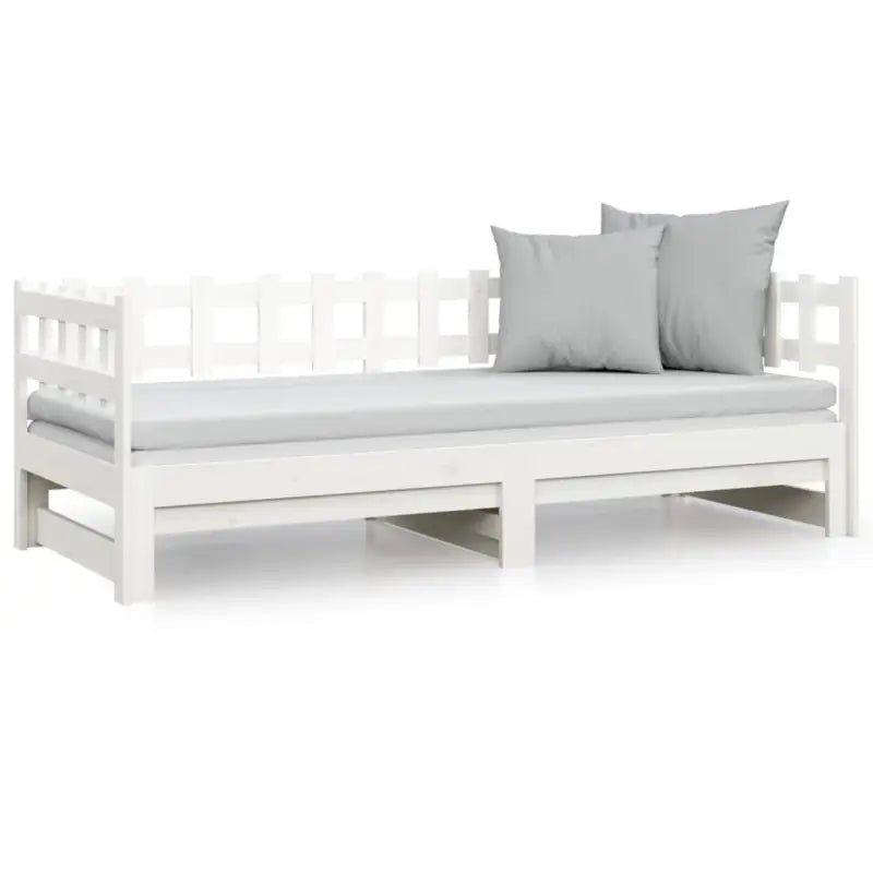 Slaapbank met massief grenenhout en optimale totale afmetingen - Wit / 80 x 200 cm - Bedden & bedframes