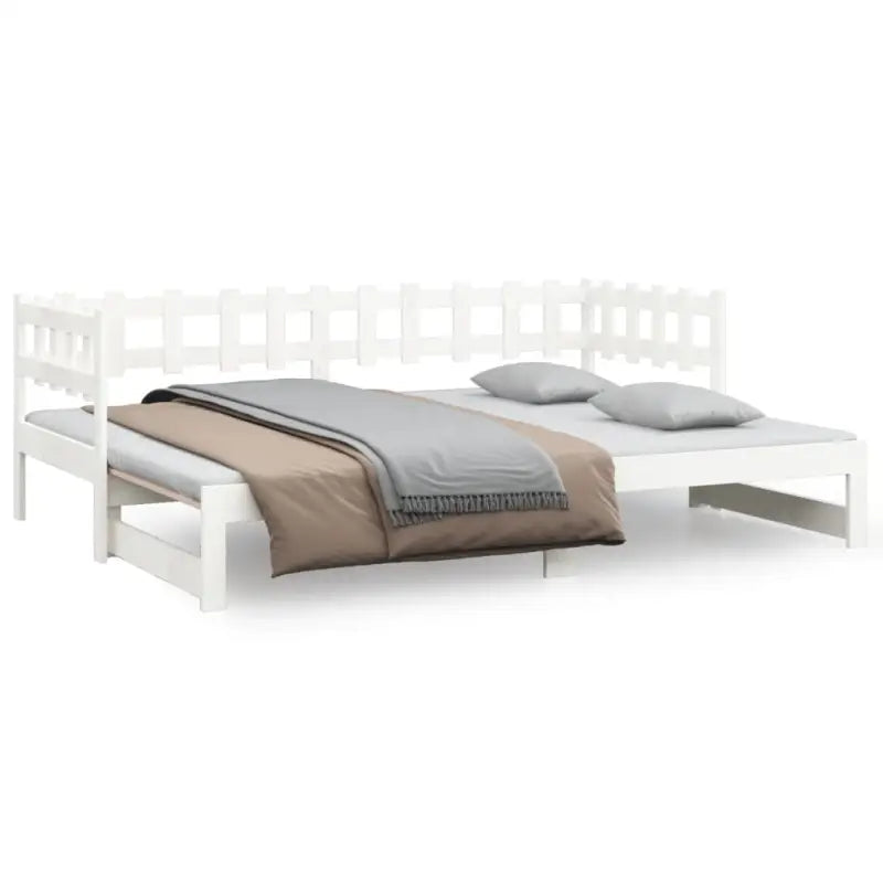 Slaapbank met massief grenenhout en optimale totale afmetingen - Wit / 80 x 200 cm - Bedden & bedframes