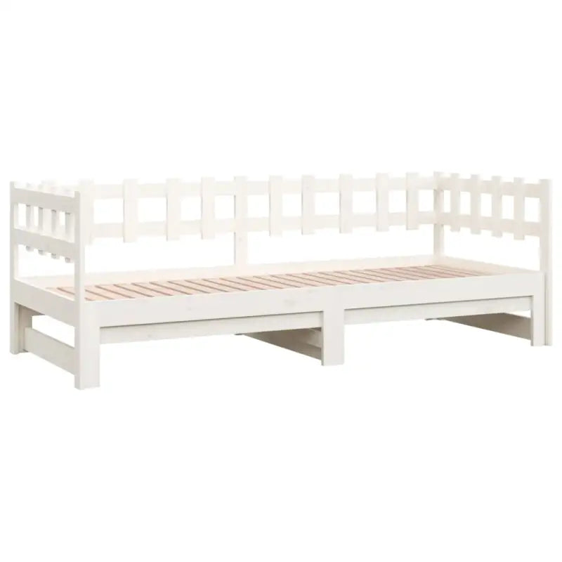 Slaapbank met massief grenenhout en optimale totale afmetingen - Wit / 80 x 200 cm - Bedden & bedframes