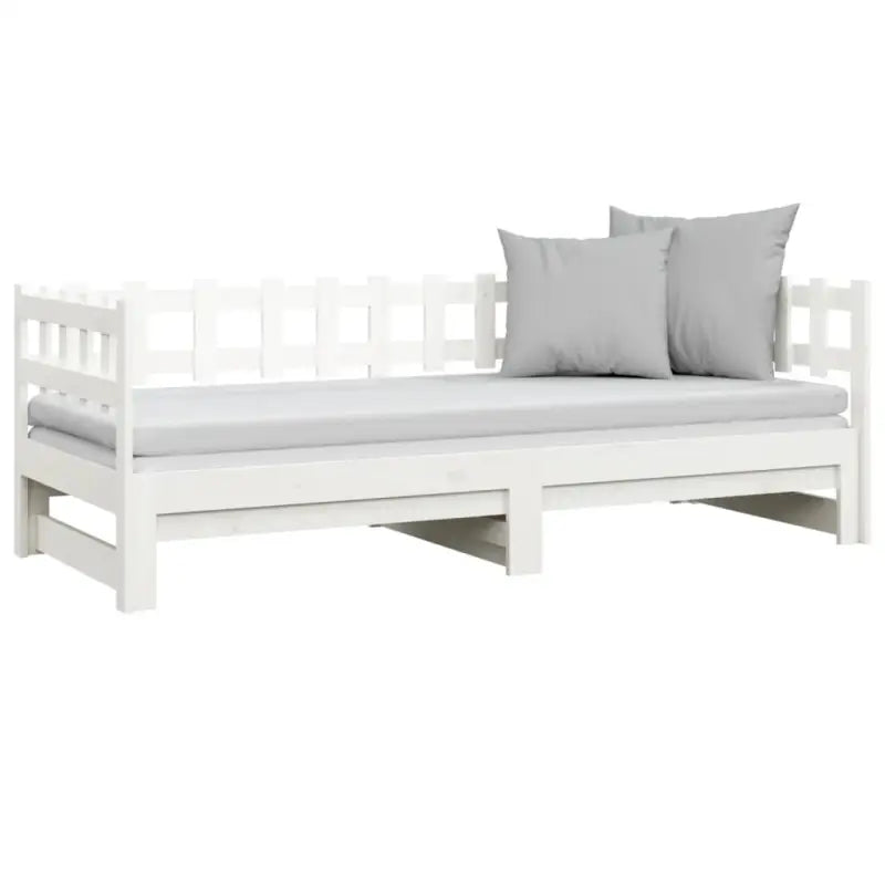Slaapbank met massief grenenhout en optimale totale afmetingen - Wit / 80 x 200 cm - Bedden & bedframes