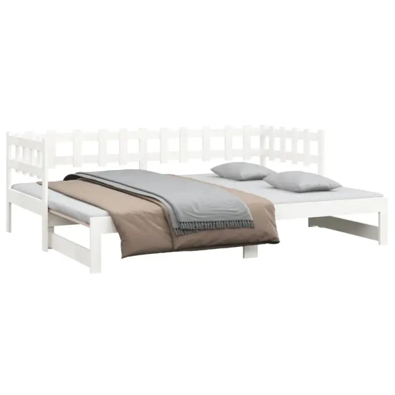 Slaapbank met massief grenenhout en optimale totale afmetingen - Wit / 80 x 200 cm - Bedden & bedframes