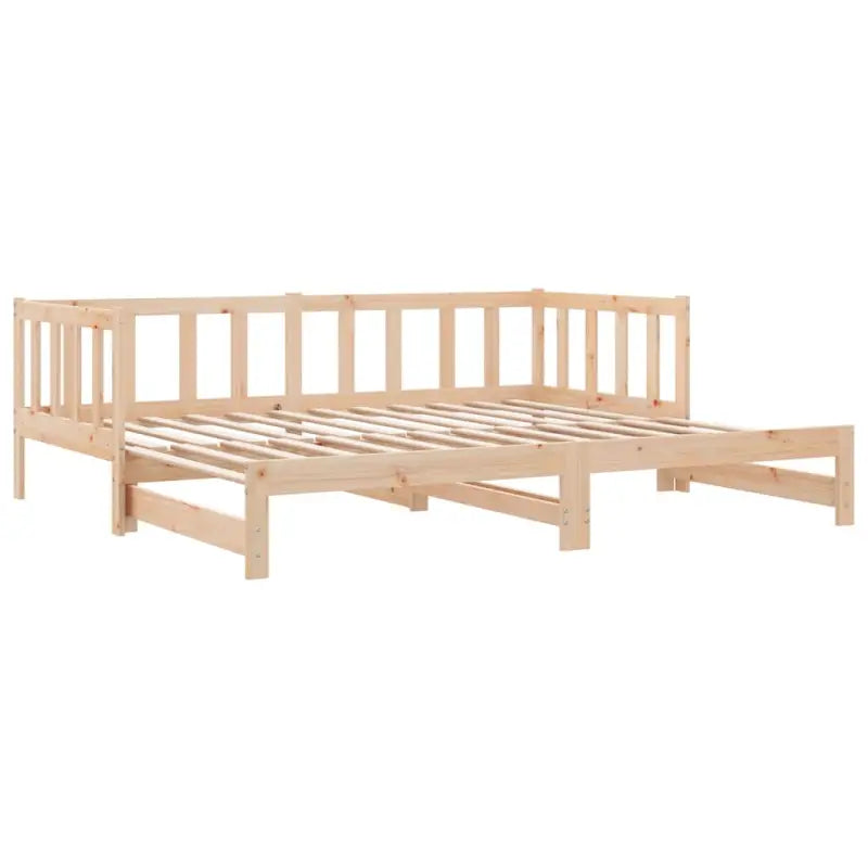Slaapbank met onderschuifbed van massief grenenhout met handige totale afmetingen - Bedden & bedframes