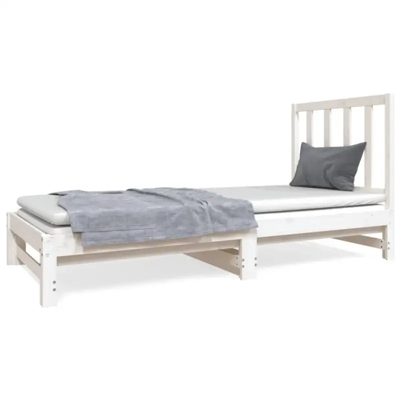 Slaapbank van massief grenenhout met praktische afmetingen - Wit - Bedden & bedframes