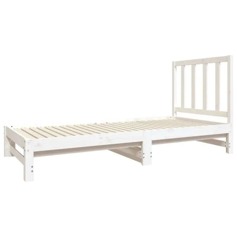Slaapbank van massief grenenhout met praktische afmetingen - Wit - Bedden & bedframes