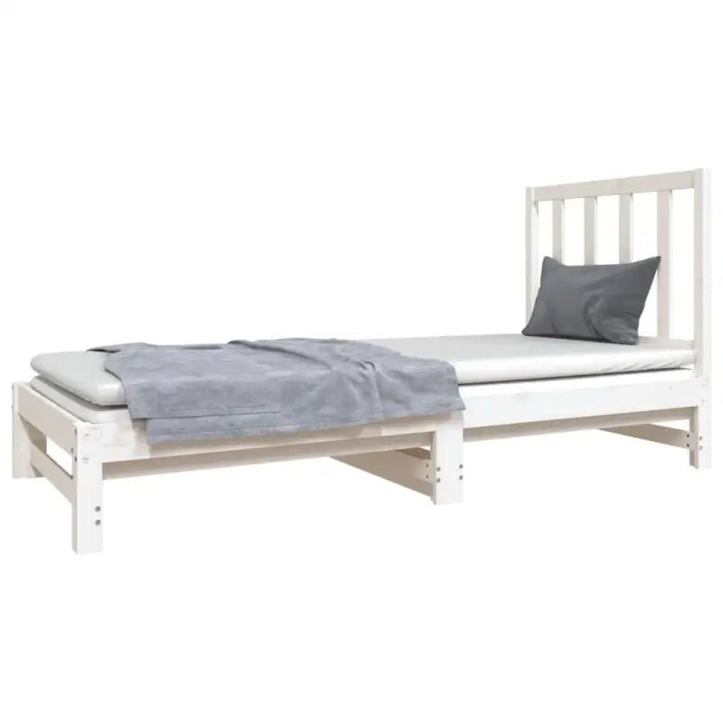 Slaapbank van massief grenenhout met praktische afmetingen - Wit - Bedden & bedframes