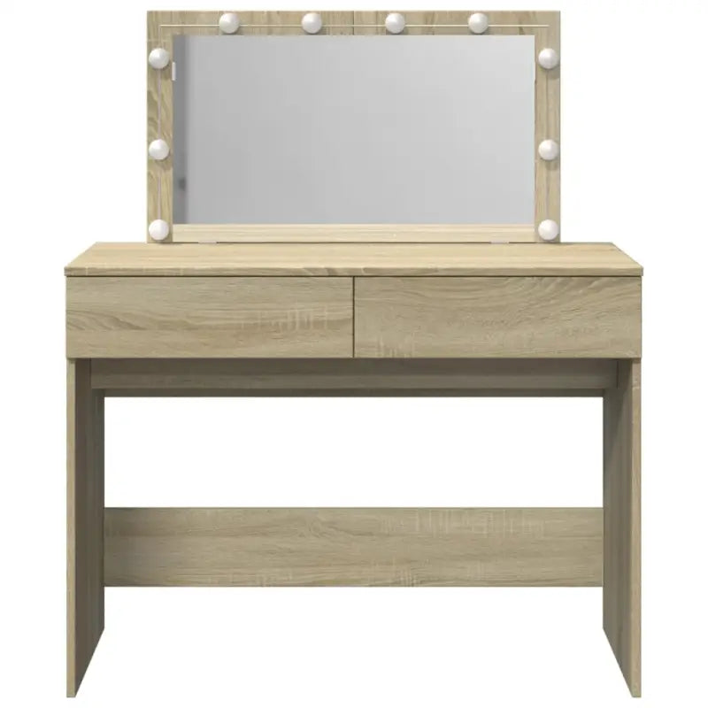 Slaapkamerkaptafel in bewerkt hout met cosmetica binnen handbereik - Slaapkamerkaptafels