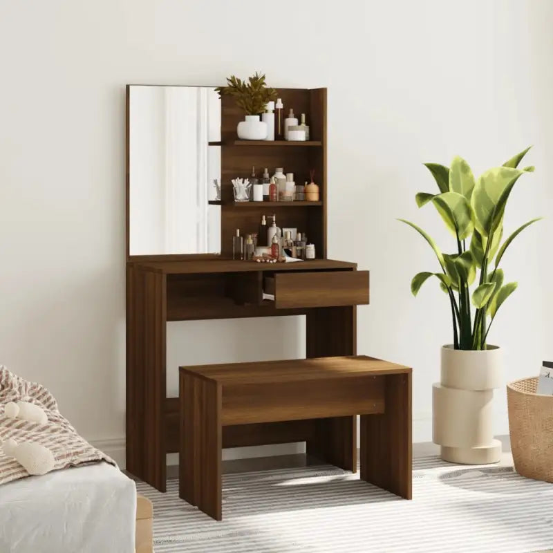 Slaapkamerkaptafel met kruk voor binnen handbereik van je make-up spullen - Slaapkamerkaptafels
