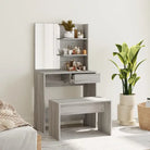 Slaapkamerkaptafel met kruk voor binnen handbereik van je make-up spullen - Grijs sonoma / 1 - Slaapkamerkaptafels
