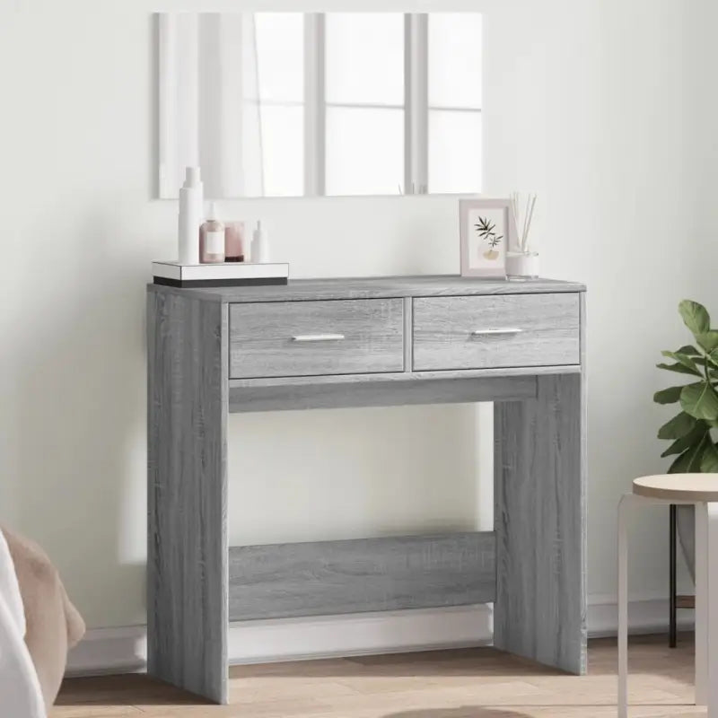 Slaapkamerkaptafel met strakke lijnen en duurzaam hout - Grijs sonoma / 1 - Slaapkamerkaptafels