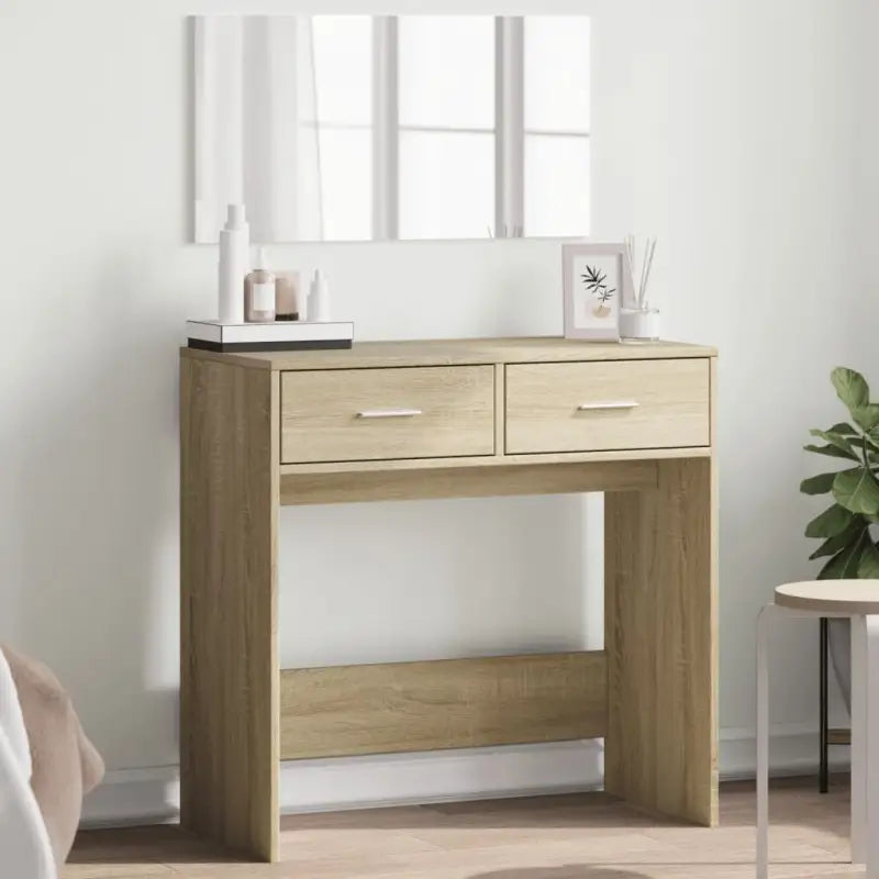 Slaapkamerkaptafel met strakke lijnen en duurzaam hout - Sonoma eiken / 1 - Slaapkamerkaptafels