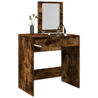 Slaapkamerkaptafel van bewerkt hout met alles binnen handbereik - Gerookt eiken / 1 - Slaapkamerkaptafels