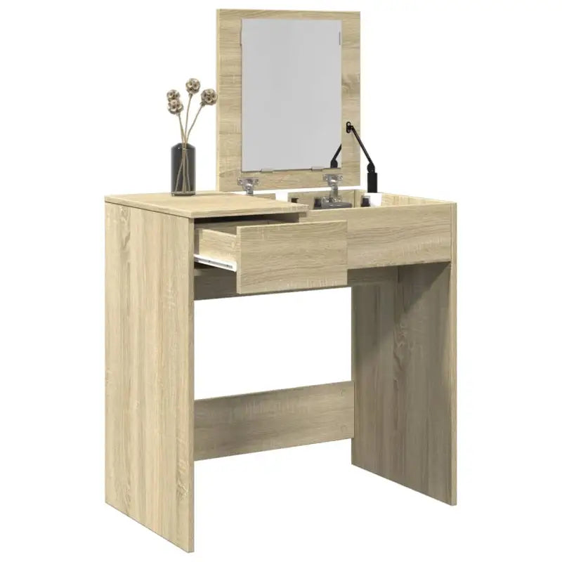 Slaapkamerkaptafel van bewerkt hout met alles binnen handbereik - Sonoma eiken / 1 - Slaapkamerkaptafels