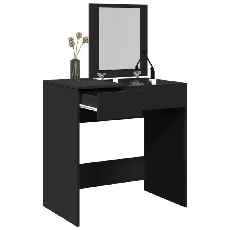 Slaapkamerkaptafel van bewerkt hout met alles binnen handbereik - Zwart / 1 - Slaapkamerkaptafels