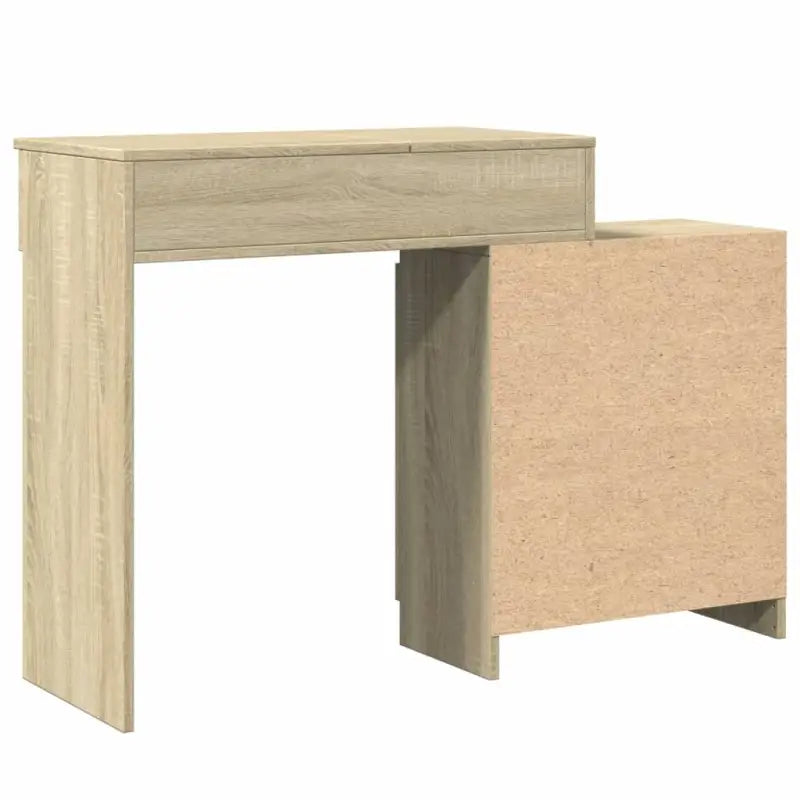 Slaapkamerkaptafel van bewerkt hout met cosmetica binnen handbereik - Slaapkamerkaptafels