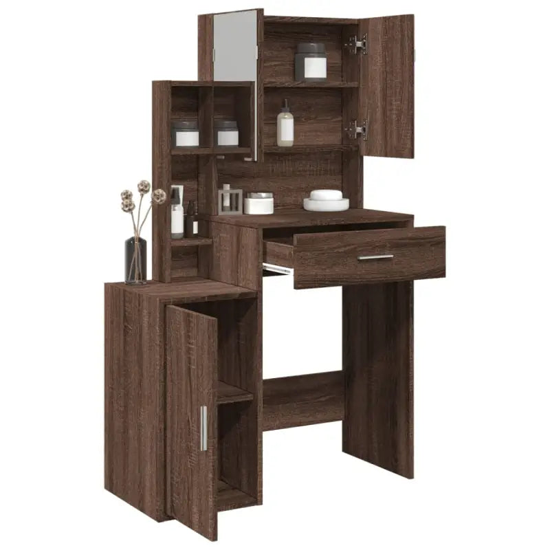 Slaapkamerkaptafel van bewerkt hout voor binnen handbereik gebruik - bruin eikenkleur / 1 - Slaapkamerkaptafels