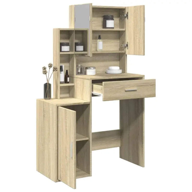 Slaapkamerkaptafel van bewerkt hout voor binnen handbereik gebruik - Sonoma eiken / 1 - Slaapkamerkaptafels