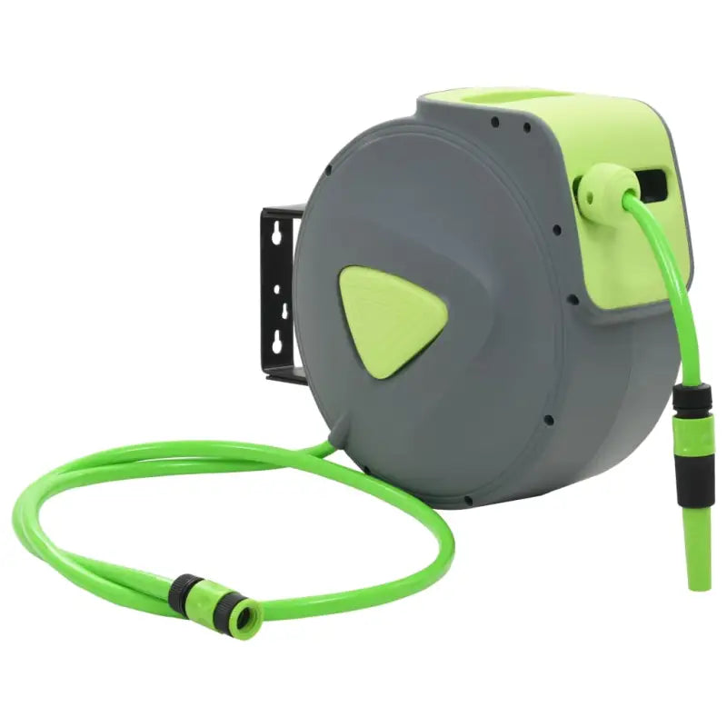 Slanghaspel met groene ring en BSP NPT aansluiting voor tuin en reiniging - 20 + 2 m / 1 - Slanghaspels
