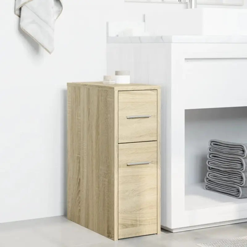 Smalle badkamerkast van bewerkt hout voor duurzaamheid en decoratie - Opbergkasten & lockerkasten