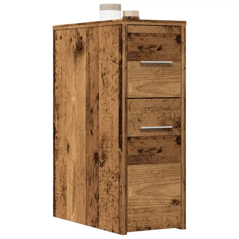 Smalle badkamerkast van bewerkt hout voor duurzaamheid en decoratie - Oud hout / 1 - Opbergkasten & lockerkasten