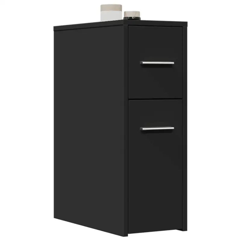 Smalle badkamerkast van bewerkt hout voor duurzaamheid en decoratie - Zwart / 1 - Opbergkasten & lockerkasten