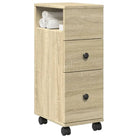 Smalle badkamerkast van bewerkt hout voor een decoratieve en praktische ruimte - Sonoma eiken / 1 - Opbergkasten &