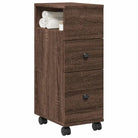 Smalle badkamerkast van bewerkt hout voor een decoratieve en praktische ruimte - bruin eikenkleur / 1 - Opbergkasten &