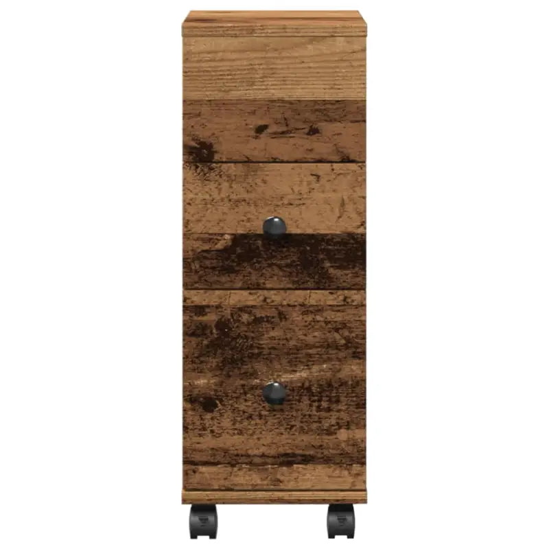 Smalle badkamerkast van bewerkt hout voor een decoratieve en praktische ruimte - Opbergkasten & lockerkasten