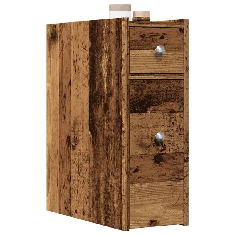 Smalle badkamerkast van bewerkt hout voor een praktische badkameroplossing - Oud hout / 1 - Opbergkasten & lockerkasten