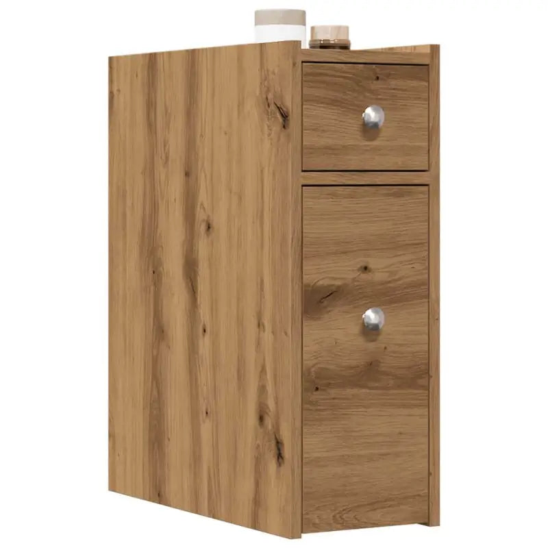 Smalle badkamerkast van bewerkt hout voor een praktische badkameroplossing - artisian oak / 1 - Opbergkasten &