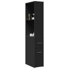Smalle badkamerkast van bewerkt hout voor een stijlvol interieur - Zwart / 1 - Opbergkasten & lockerkasten