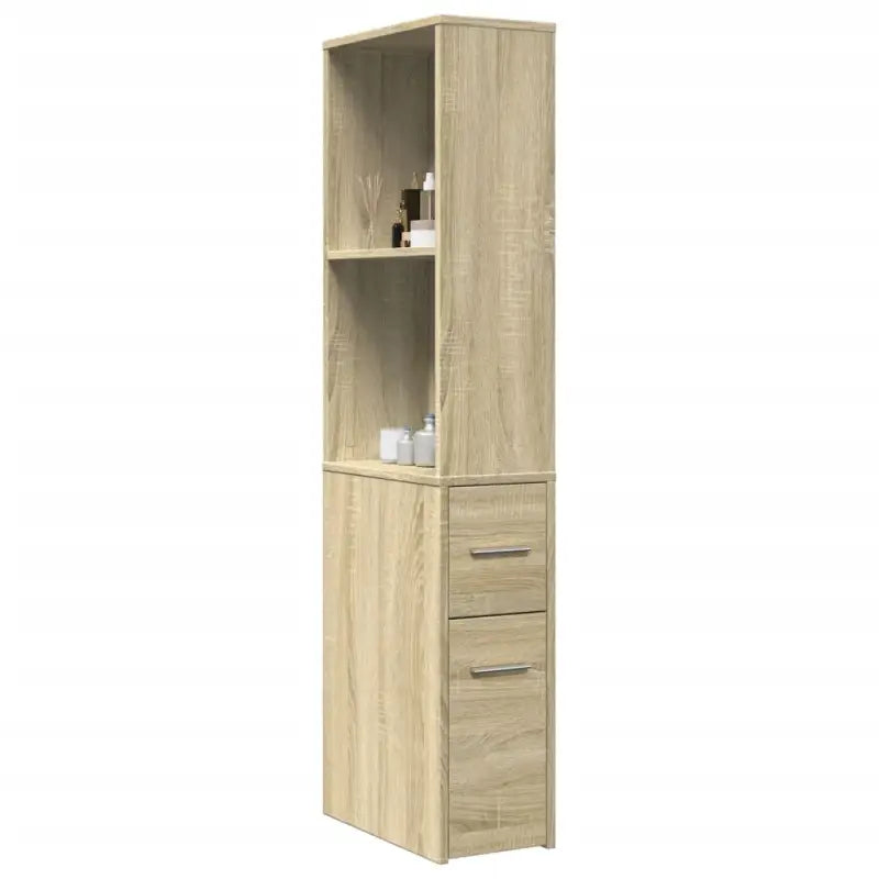 Smalle badkamerkast van bewerkt hout voor een stijlvol interieur - Sonoma eiken / 1 - Opbergkasten & lockerkasten