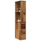 Smalle badkamerkast van bewerkt hout voor een stijlvol interieur - Oud hout / 1 - Opbergkasten & lockerkasten