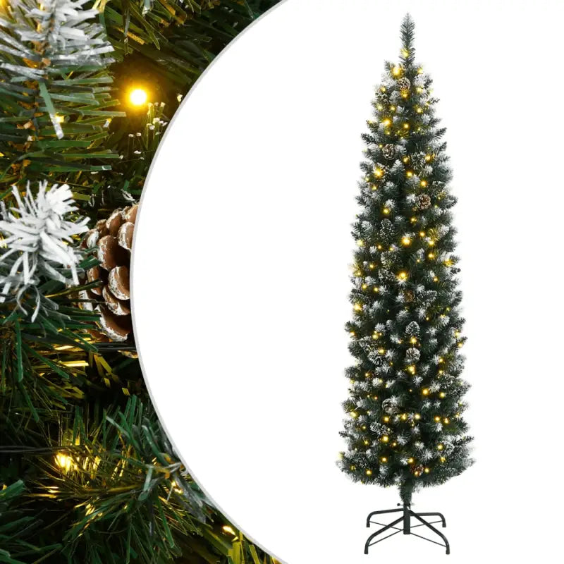Smalle kerstboom met spitse uiteinden voor feestelijke sfeer in huis - 120 cm / 1 / met LED - Kerstbomen