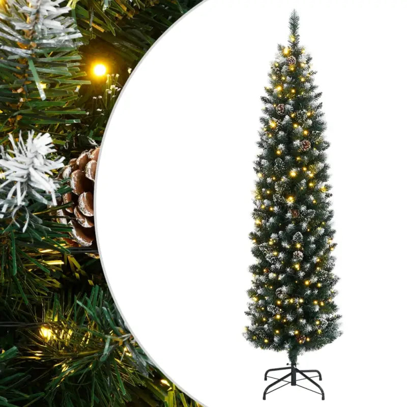 Smalle kerstboom met spitse uiteinden voor feestelijke sfeer in huis - 180 cm / 1 / met LED - Kerstbomen
