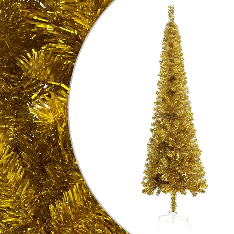 Smalle Levensechte Kerstboom voor een Unieke Kerstsfeer - Goud / 120 x 38 cm / 1 - Kerstbomen
