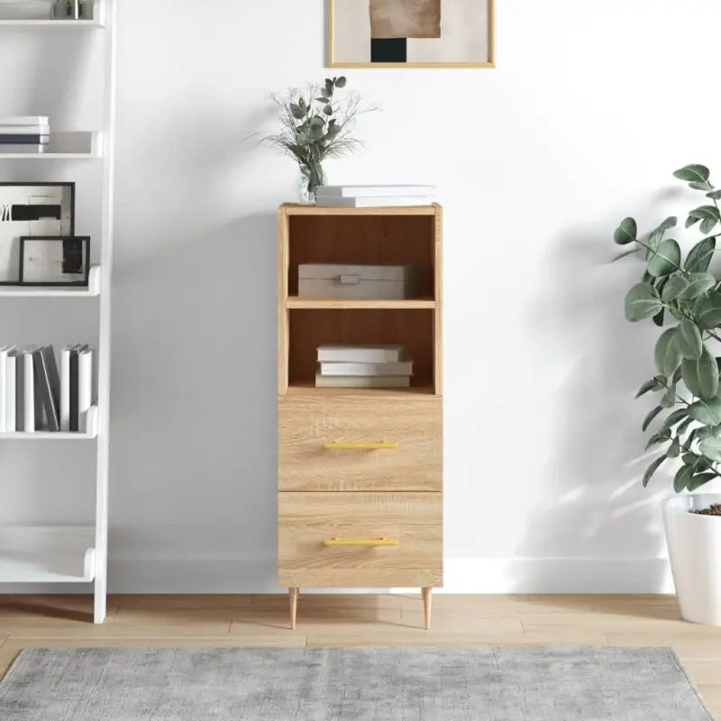 Sonoma Eiken Dressoir met metalen poten en bewerkt hout - Sonoma eiken / 1 - Dressoirs & buffetkasten