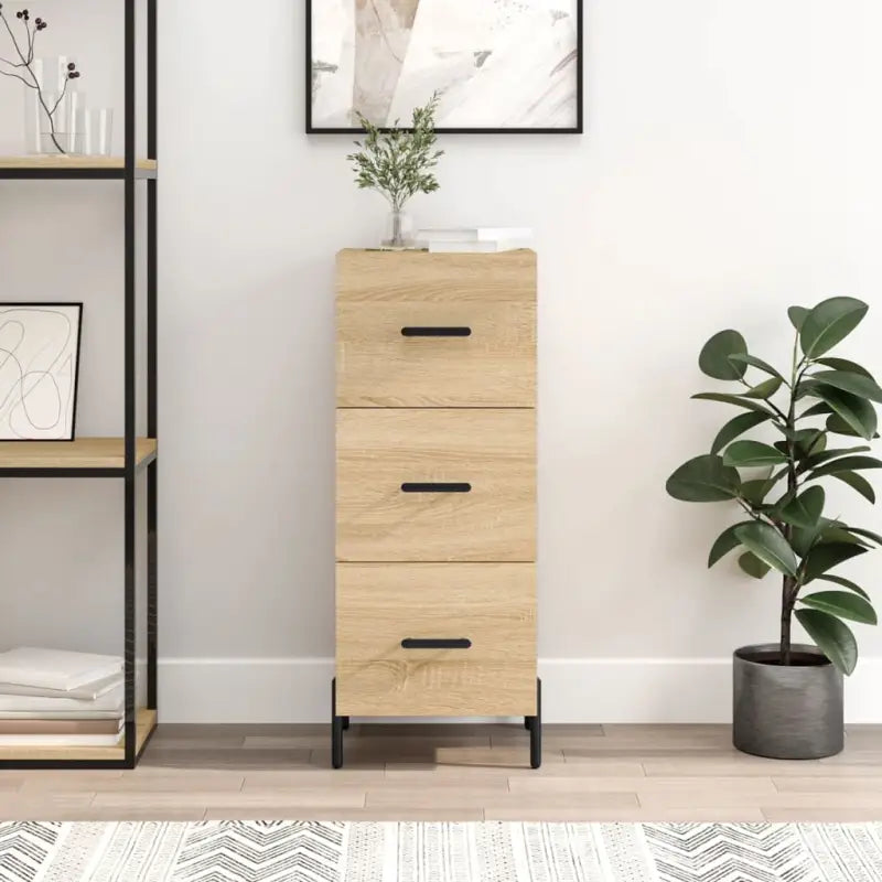 Sonoma Eiken Dressoir met metalen poten en bewerkt hout - Sonoma eiken / 1 - Dressoirs & buffetkasten