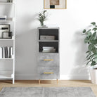 Sonoma Eiken Dressoir met metalen poten en bewerkt hout - Betongrijs / 1 - Dressoirs & buffetkasten
