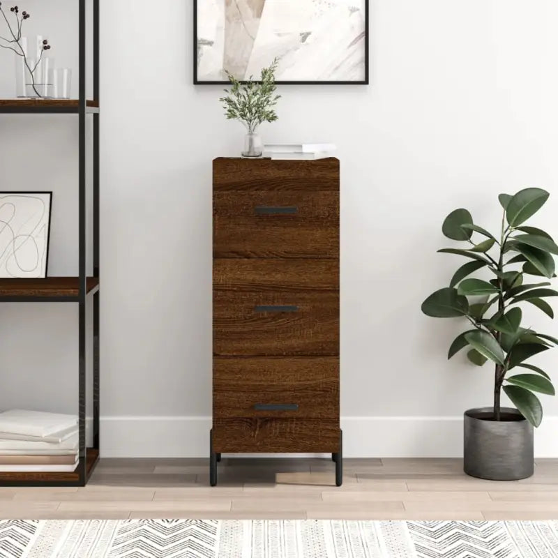Sonoma Eiken Dressoir met metalen poten en bewerkt hout - Bruineiken / 1 - Dressoirs & buffetkasten