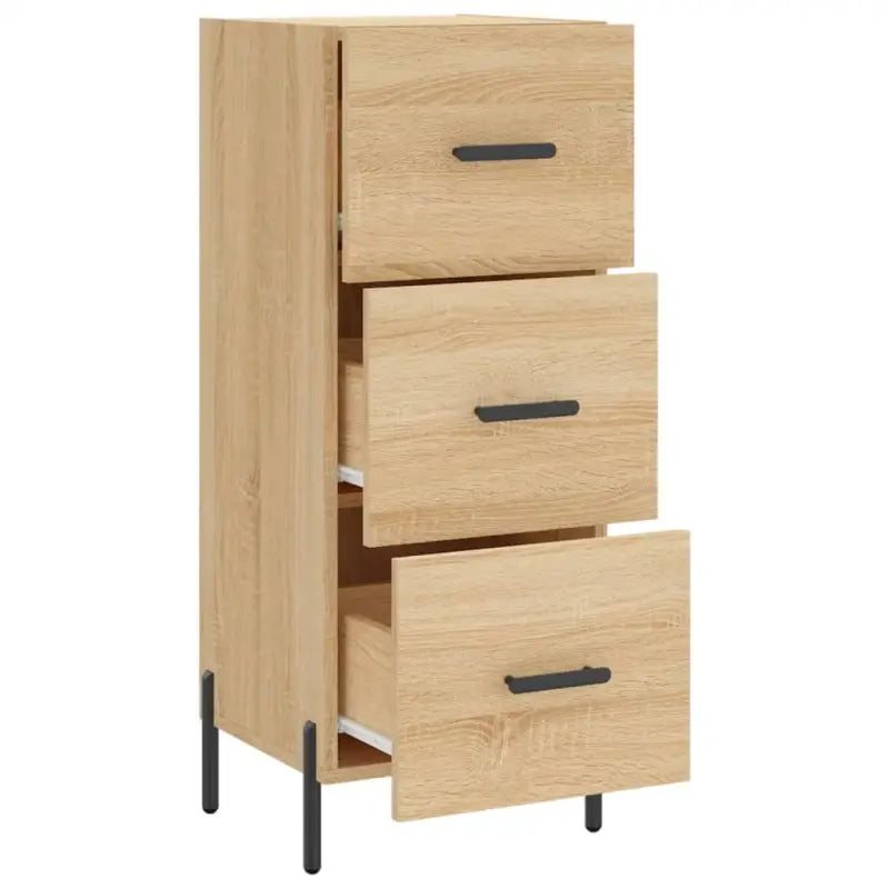 Sonoma Eiken Dressoir met metalen poten en bewerkt hout - Dressoirs & buffetkasten