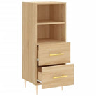 Sonoma Eiken Dressoir met metalen poten en bewerkt hout - Dressoirs & buffetkasten