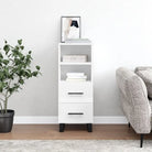 Sonoma eiken dressoir met metalen poten en bewerkt hout - Hoogglans wit / 1 - Dressoirs & buffetkasten