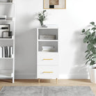 Sonoma Eiken Dressoir met metalen poten en bewerkt hout - Wit / 1 - Dressoirs & buffetkasten