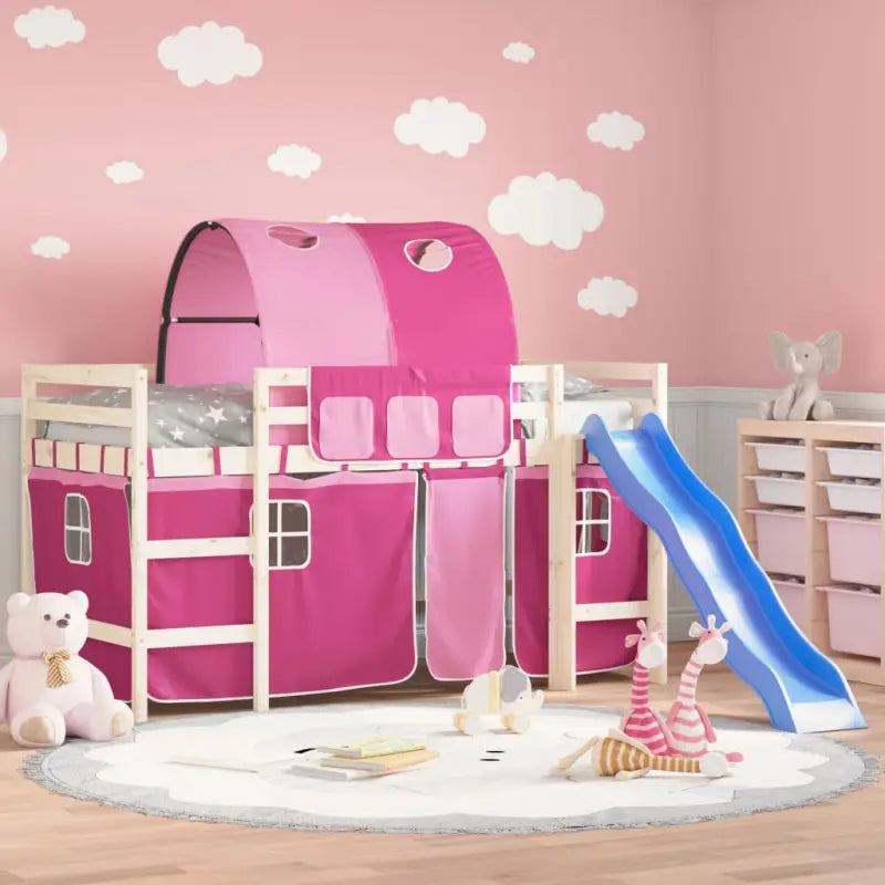 Speelruimte voor bed Hoogslaper gordijnen en tunnel - Roze - Accessoires voor bedden