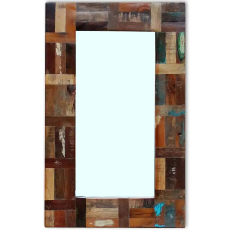 Spiegel met gerecycled hout voor een milieuvriendelijk interieur - 80 x 50 cm / 1 - Spiegels