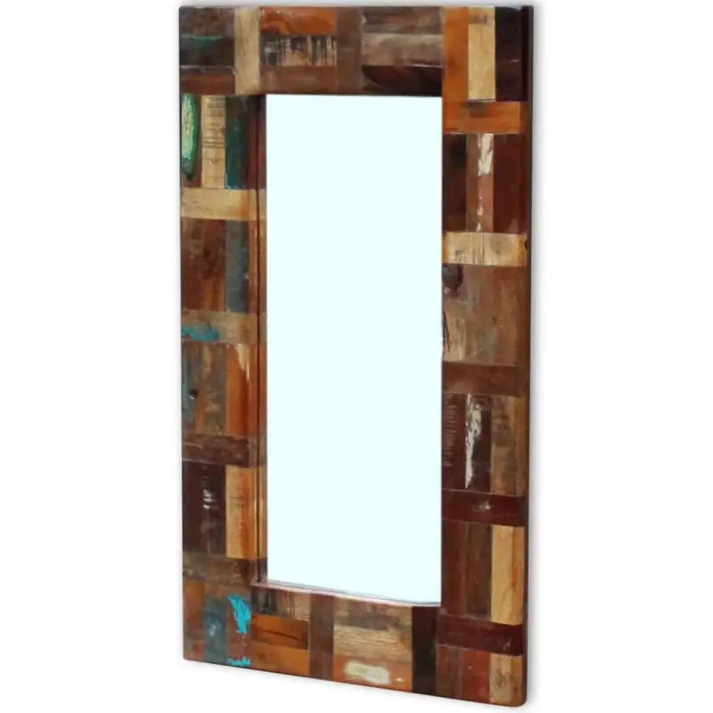 Spiegel met gerecycled hout voor een milieuvriendelijk interieur - 80 x 50 cm / 1 - Spiegels