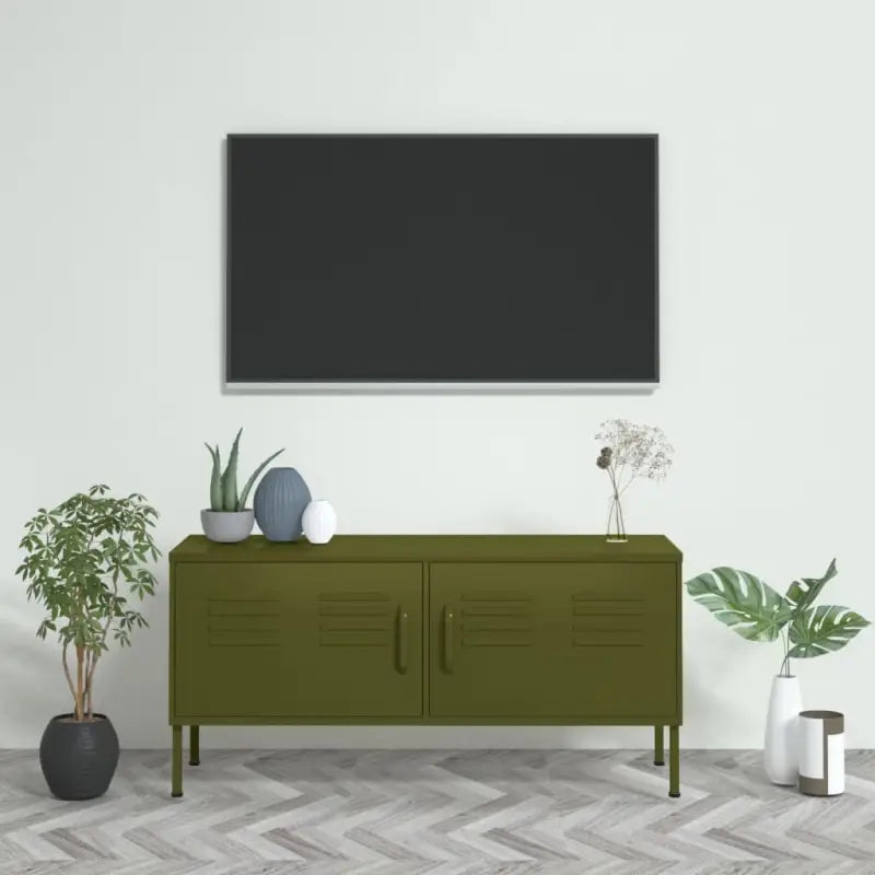 Stabiel en praktisch Tv-meubel met eenvoudig design - Olijfgroen / 1 - Tv-meubels