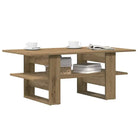 Stabiele salontafel met uniek ontwerp en bewerkt hout - artisanaal eikenkleurig / 1 - Salontafels