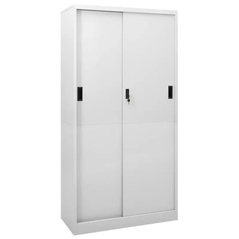 Stalen opbergkast met schuifdeur voor kantoororganisatie - Lichtgrijs / 1 - Opbergkasten & lockerkasten