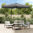 Stalen paal parasol voor bescherming tegen zware regenval en uv-straling - Antraciet / 1 - Parasols en zonneschermen
